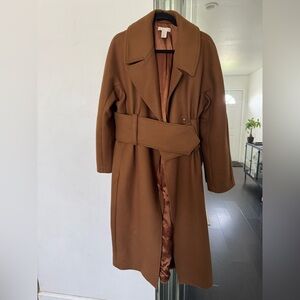 Hm long coat with belt
